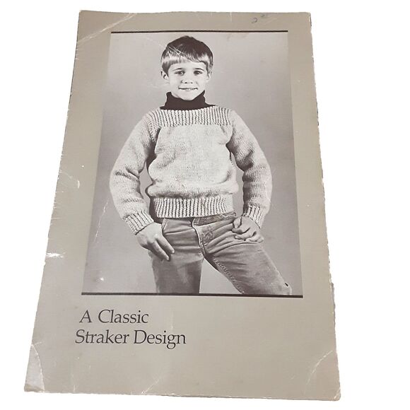 Vintage knitting pattern P. Straker classic boater pullover sweater directions - Picture 1 of 3